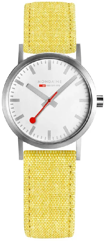 Women Mondaine watches with interchangeable straps -Mondaine Watch Classic 30mm Modern Yellow