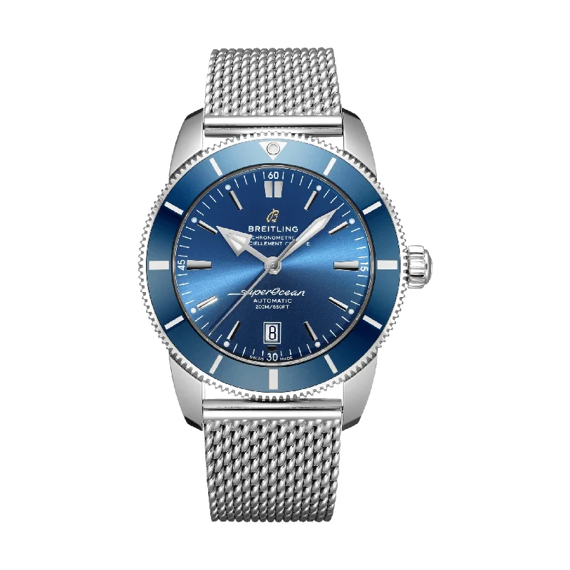 men's GMT watches with stopwatch design -Superocean Heritage B20 Automatic 46mm Stainless Steel - Blue men's GMT watches with stopwatch design -Superocean Heritage B20 Automatic 46mm Stainless Steel - Blue