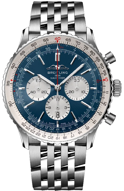 men's chronograph watches with flat style design -Breitling Navitimer B01 Chronograph 46 Bracelet men's chronograph watches with flat style design -Breitling Navitimer B01 Chronograph 46 Bracelet