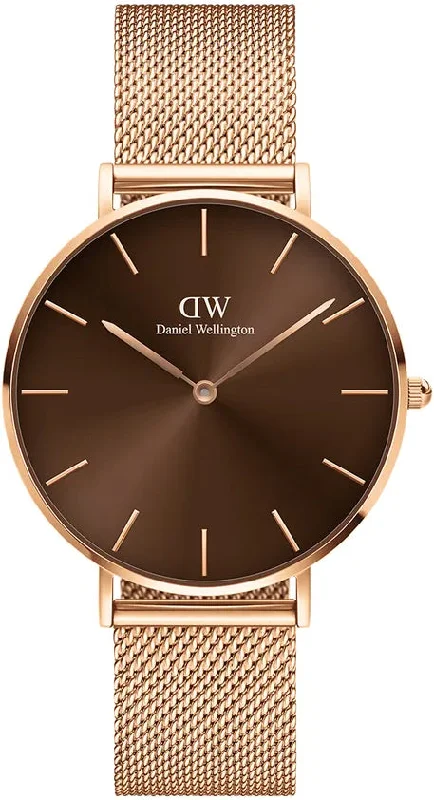 women's mechanical watches with flat design -Daniel Wellington Watch Petite Amber 36 Brown