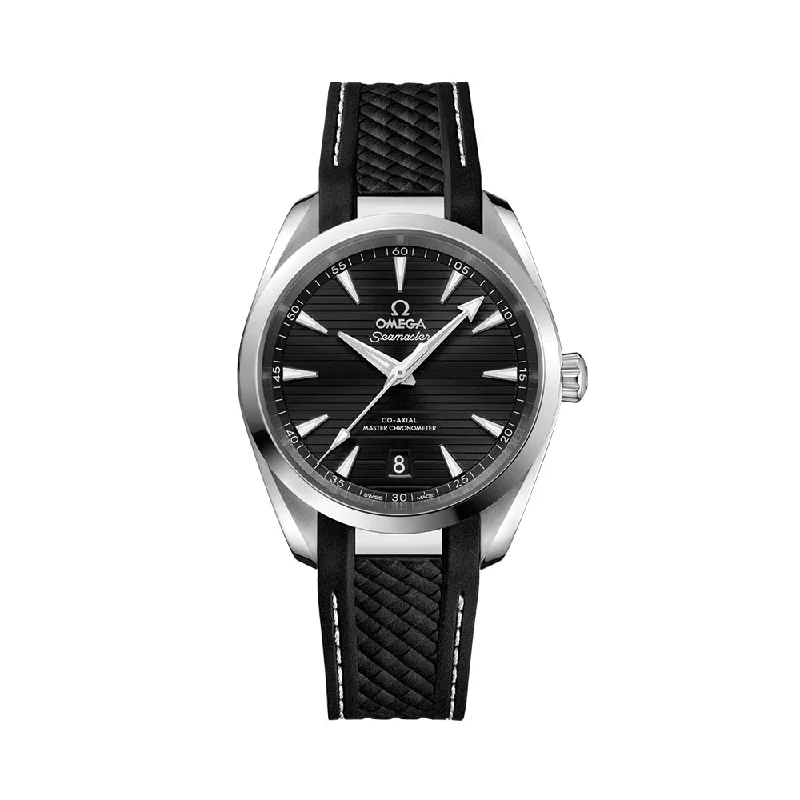 watch-winder recommendations-Seamaster Aqua Terra 150M Co-Axial Master Chronometer 38mm - Black on Rubber Strap