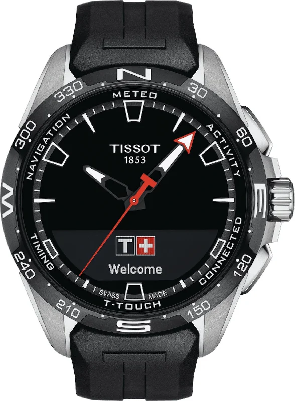 Smart Watches for Mens Monogrammed-Tissot T-Touch Connect Solar