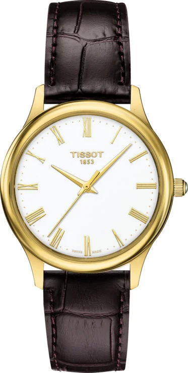 women's Tissot monogram engraving watches -Tissot Watch Excellence 18ct Gold Ladies