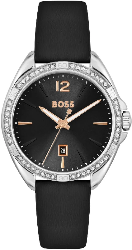 women's mechanical watches with custom engraving design -Boss Felina