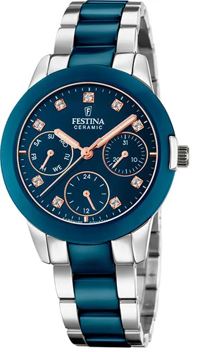 women's mechanical watches with glow-in-the-dark design -Festina Two Hands Multifunction Ladies