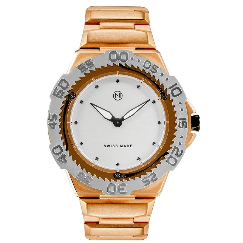 men's skeletonized watches for formal gatherings -Nove Trident Ultra Slim Diver Rose Gold