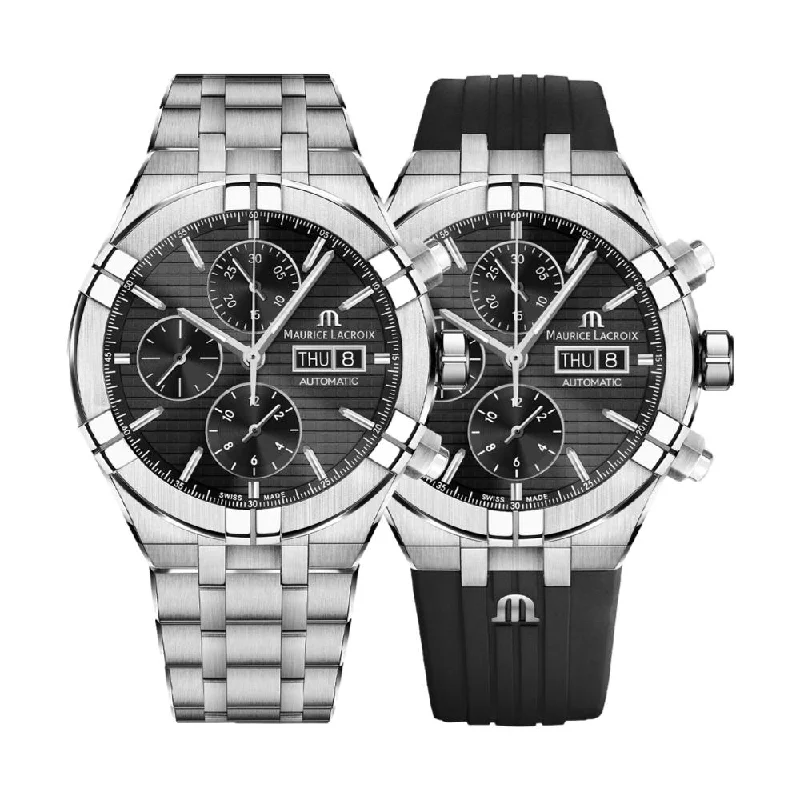 men's automatic dive watches -Aikon Automatic Chronograph 44 mm - Black