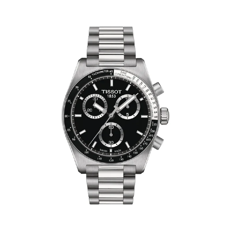 men's pilot watches with limited edition style design -PR516 Quartz Chronograph 40mm - Black on Bracelet