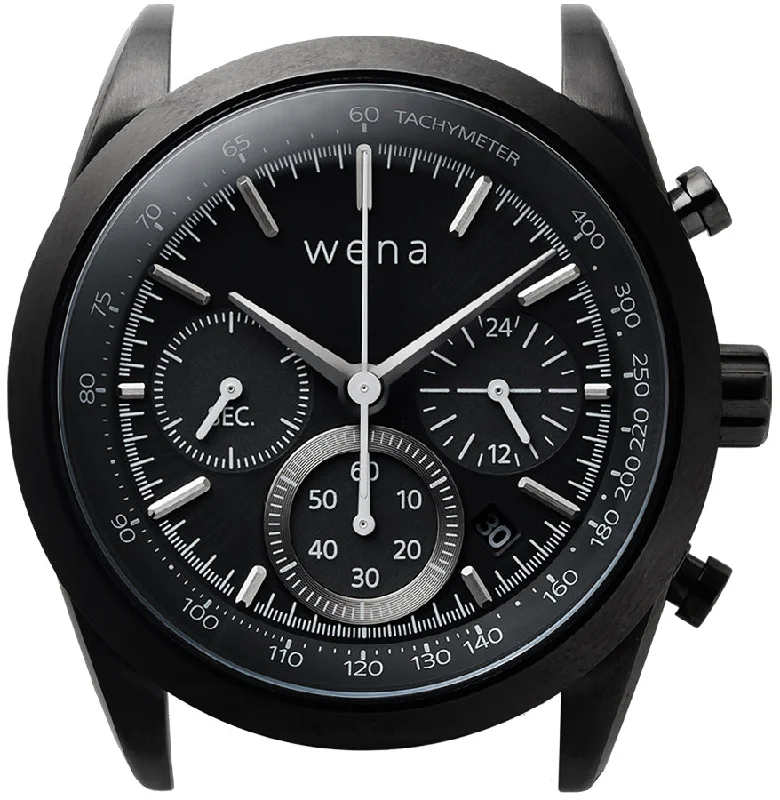 Smart Watches for Mens Email Notifications-Wena By Sony Watch Head Solar Chronograph Black Smart Watches for Mens Email Notifications-Wena By Sony Watch Head Solar Chronograph Black
