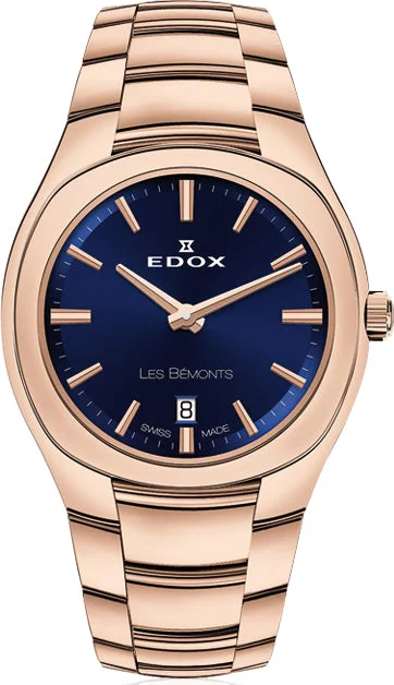 women's mechanical watches with Swiss SuperLuminova display function -Edox Watch Les Bemonts Ultra Slim