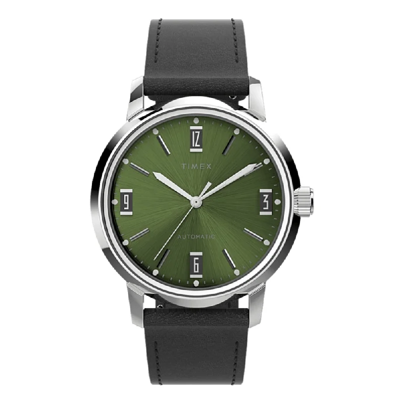 men's digital watches with alarm style design -Marlin Automatic 40mm Green Dial