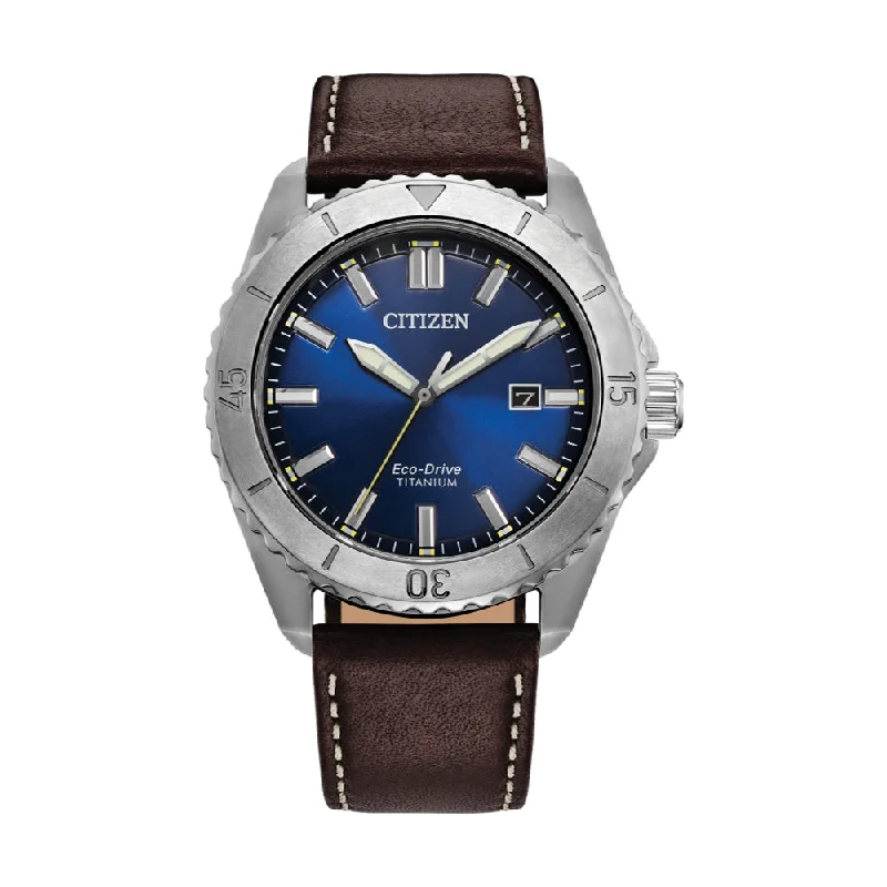 men's GMT watches with date magnifier style design -Brycen Super Titanium Blue