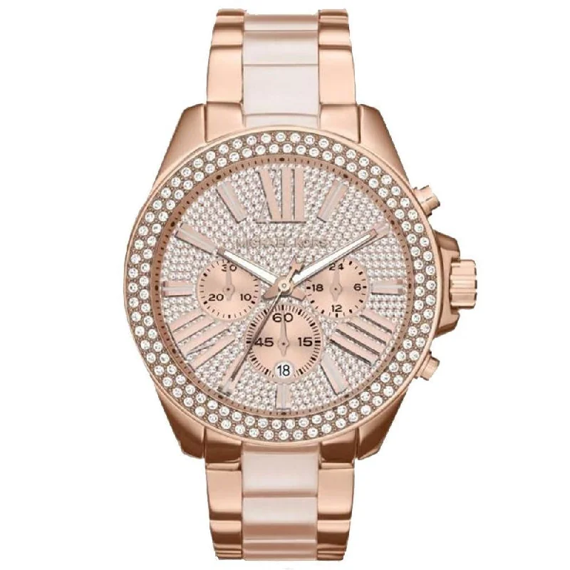 Men's Asian Made Design Dress Watches-Michael Kors MK6096 Ladies Wren Rose Gold Chronograph Watch Men's Asian Made Design Dress Watches-Michael Kors MK6096 Ladies Wren Rose Gold Chronograph Watch