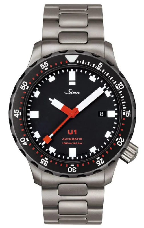 men's mechanical watches with triple time zone design -Sinn U1 SDR Bracelet