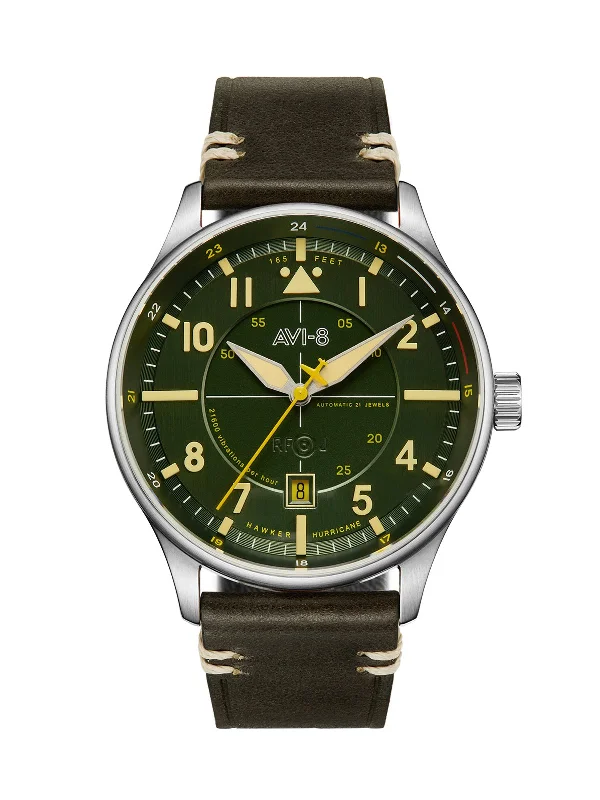 men's pilot watches with modern style design -AVI-8 Hawker Hurricane Kent Automatic Hampshire
