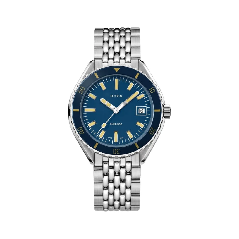 men's chronograph watches with SuperLuminova display function -Sub 200 Caribbean Blue Dial on Bracelet, 42mm men's chronograph watches with SuperLuminova display function -Sub 200 Caribbean Blue Dial on Bracelet, 42mm