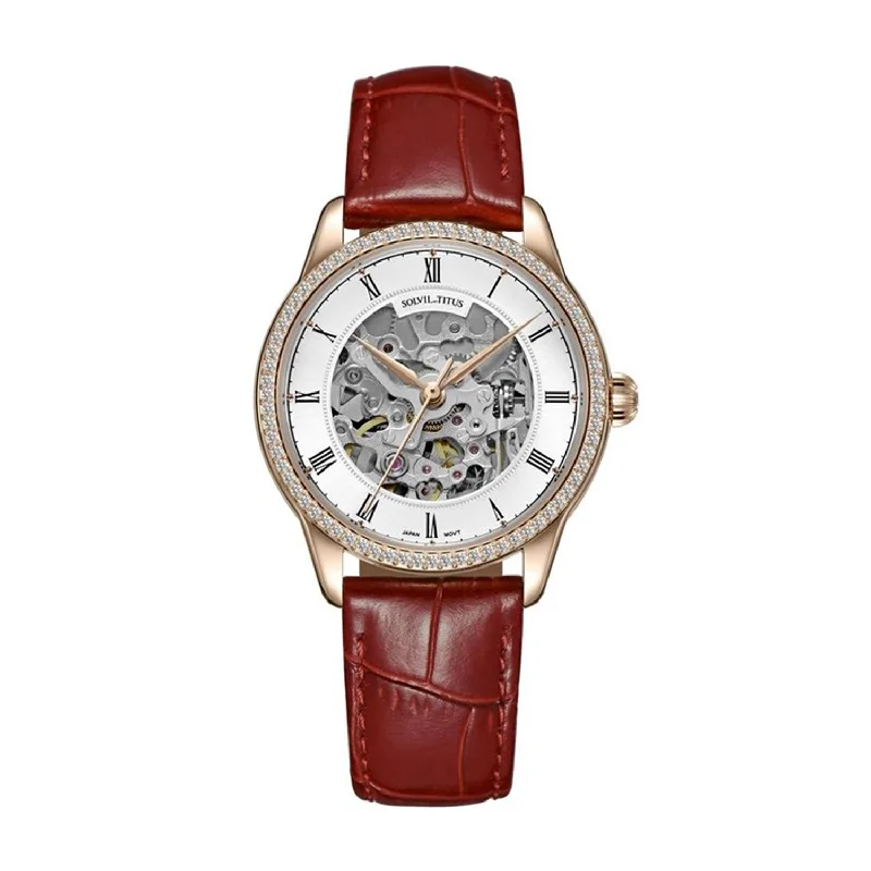 women's mechanical watches with sophisticated design -SOLVIL ET TITUS CLASSIC W06-03235-004 3 HANDS AUTOMATIC WOMEN WATCH women's mechanical watches with sophisticated design -SOLVIL ET TITUS CLASSIC W06-03235-004 3 HANDS AUTOMATIC WOMEN WATCH