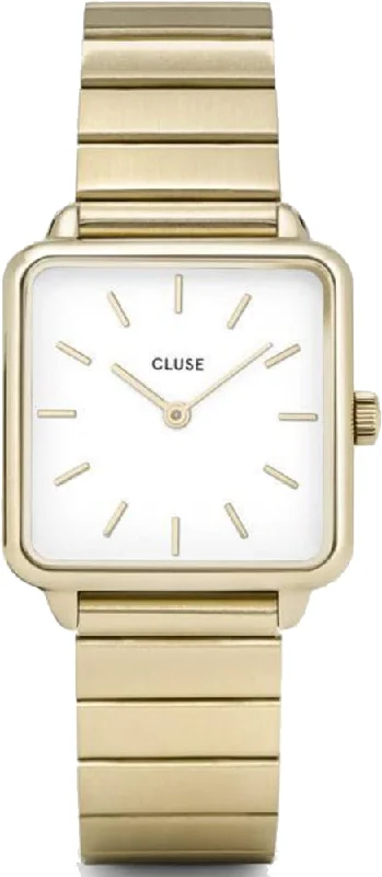 women's mechanical watches with silicone style straps -Cluse La Tetragone Ladies