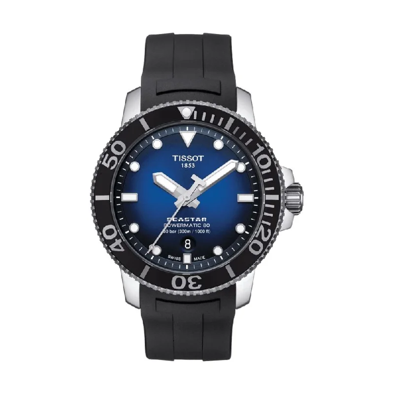 men's dive watches for casual wear -Seastar 1000 Powermatic 80 Blue Gradient Dial Rubber Strap men's dive watches for casual wear -Seastar 1000 Powermatic 80 Blue Gradient Dial Rubber Strap