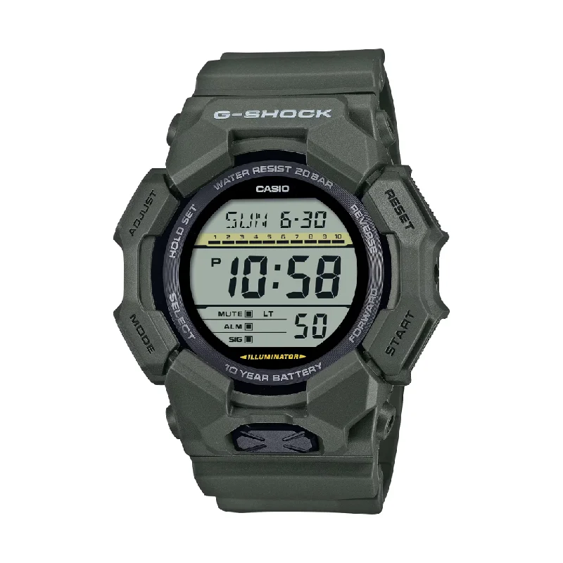 men's Cartier for watch collectors -CASIO G-SHOCK GD-010-3DR STANDARD DIGITAL GREEN WATCH