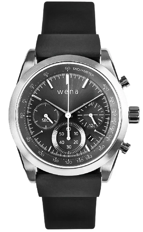 Mens Smart Watches Water Resistance-Wena Watch Wrist Active With Silver Solar Chronograph Face Mens Smart Watches Water Resistance-Wena Watch Wrist Active With Silver Solar Chronograph Face