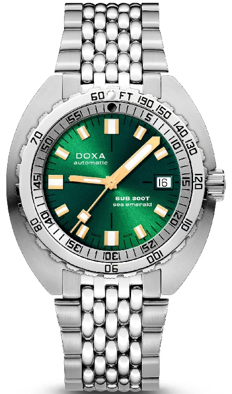 men's mechanical watches with logo engraving display function -Doxa SUB 300T Sea Emerald Bracelet men's mechanical watches with logo engraving display function -Doxa SUB 300T Sea Emerald Bracelet
