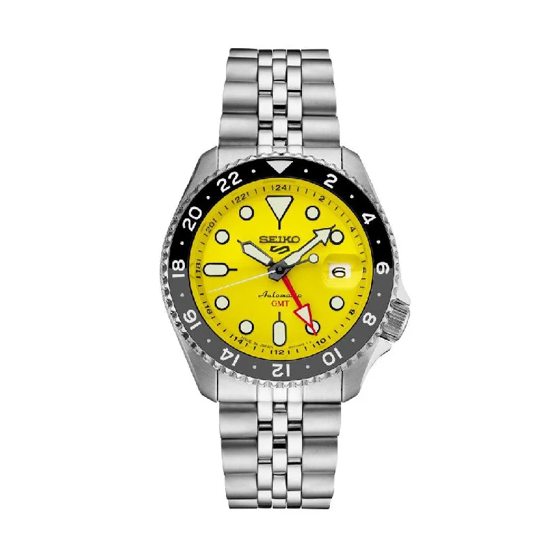 men's dive watches with double-domed style -SSK017 5 Sports SKX GMT 42.5mm - Yellow on Bracelet