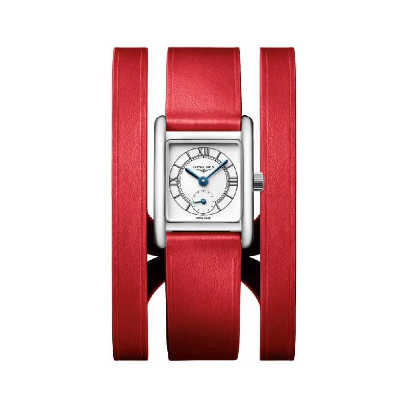 men's digital watches with LED light display -Mini DolceVita Red Strap