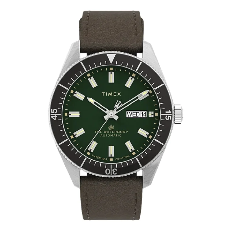 men's dive watches with perpetual calendar -Waterbury Dive Automatic 40mm Leather Strap Watch men's dive watches with perpetual calendar -Waterbury Dive Automatic 40mm Leather Strap Watch