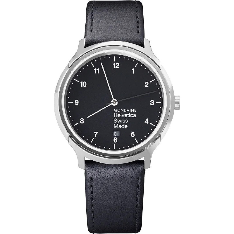 Unisex Digital Style Watches-Mondaine Watch Helvetica No1 Regular Silver Black MH1.R2220.LB Unisex Digital Style Watches-Mondaine Watch Helvetica No1 Regular Silver Black MH1.R2220.LB