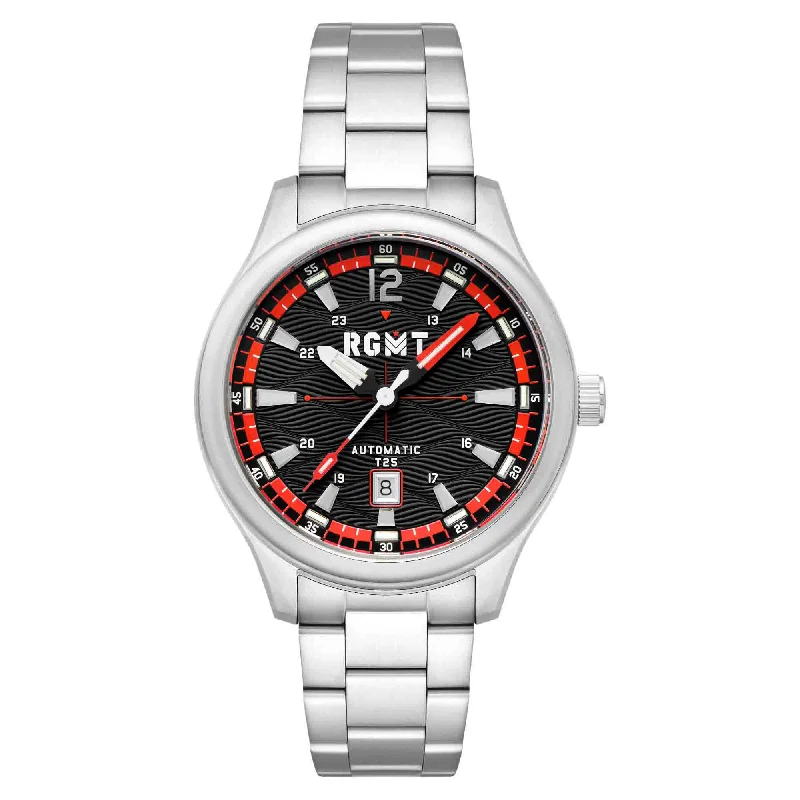 men's field watches with limited edition design -RGMT Tritium Automatic Black Steel