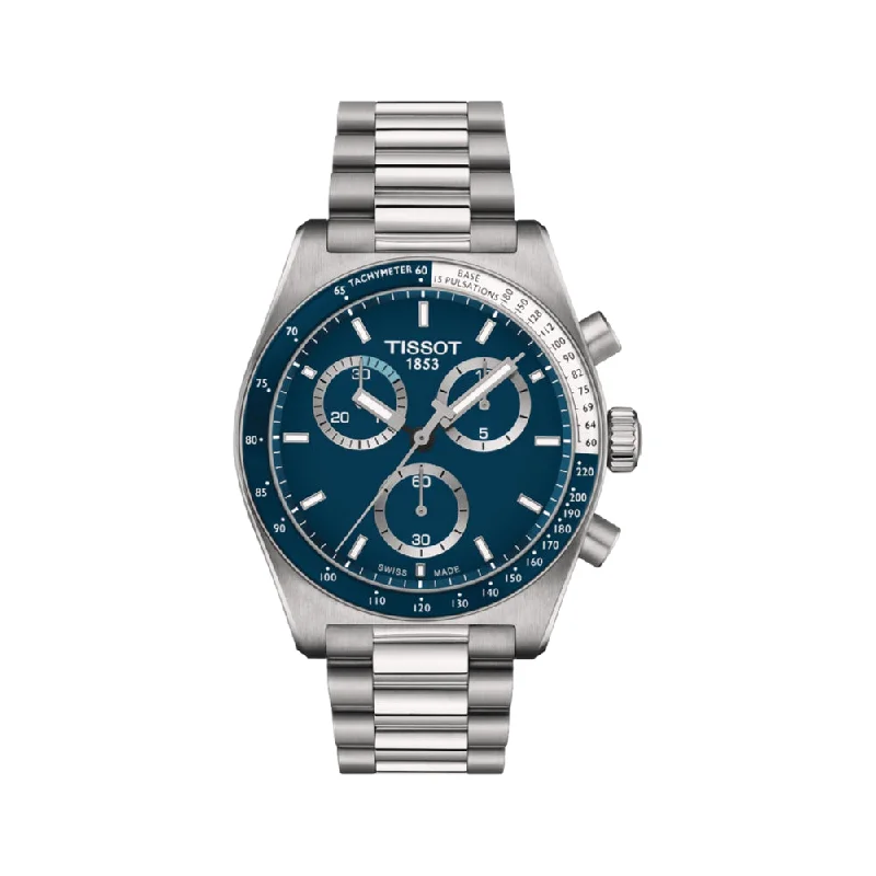 men's chronograph watches with kinetic display function -PR516 Quartz Chronograph 40mm - Blue on Bracelet men's chronograph watches with kinetic display function -PR516 Quartz Chronograph 40mm - Blue on Bracelet