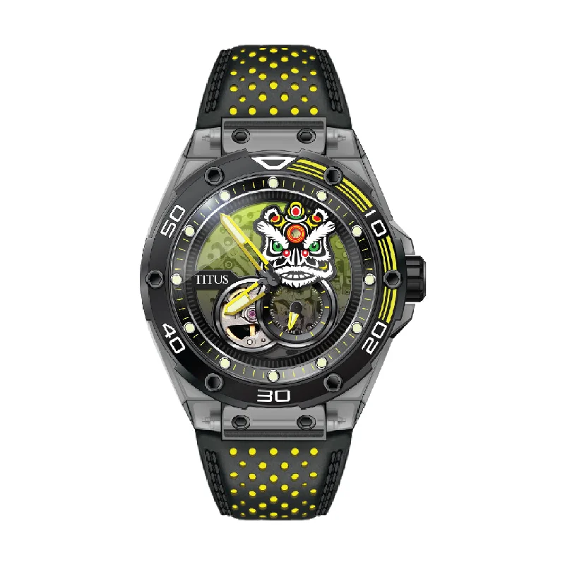 men's mechanical watches with sporty style design -SOLVIL ET TITUS LION DANCE W06-03321-002 LIMITED EDITION MODERNIST AUTOMATIC WATCH