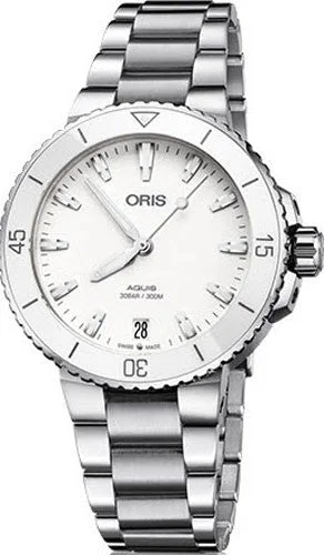 women's mechanical watches with tide design -Oris Watch Aquis Lady Date