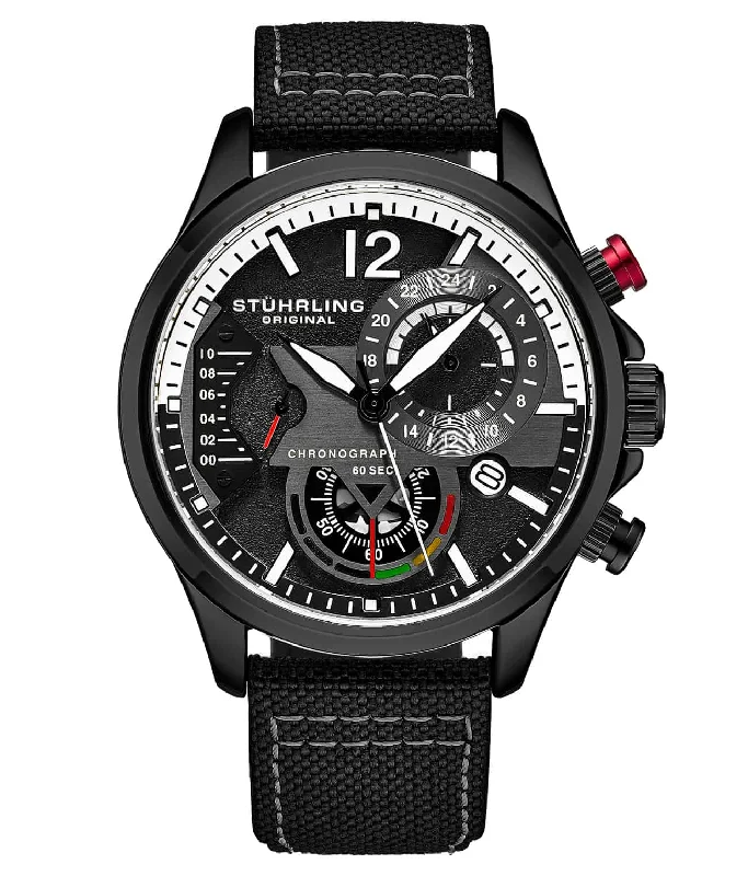 Black Dial / Black Case / Black Leather Strap Black Tang Buckle