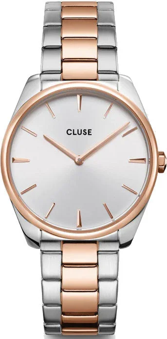 women's mechanical watches with limited edition display function -Cluse Feroce White Rose Gold women's mechanical watches with limited edition display function -Cluse Feroce White Rose Gold