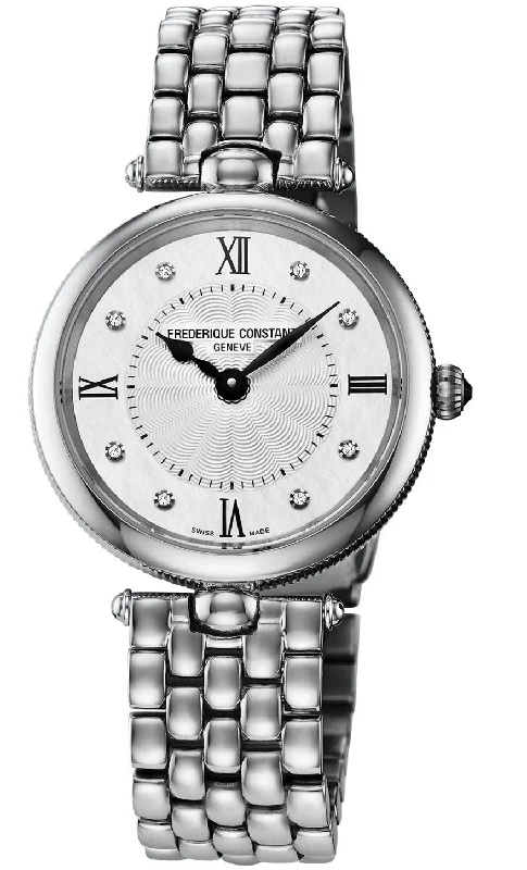 women's mechanical watches with curved design -Frederique Constant Watch Art Deco Diamond Ladies