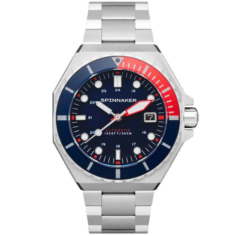 premium men's skeletonized watches -Spinnaker Dumas Automatic Soda Blue
