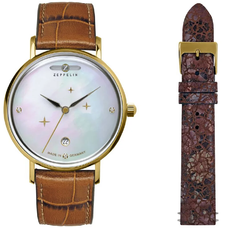 women's mechanical watches with tritium design -Zeppelin Luna Ladies