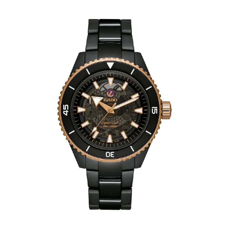 men's chronograph watches with double-domed design -Captain Cook High-Tech Ceramic Gold-Tone Accents men's chronograph watches with double-domed design -Captain Cook High-Tech Ceramic Gold-Tone Accents