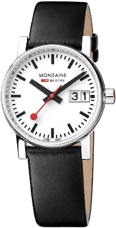 Women Mondaine watches with premium leather band -Mondaine Watch Evo2 Big Date D