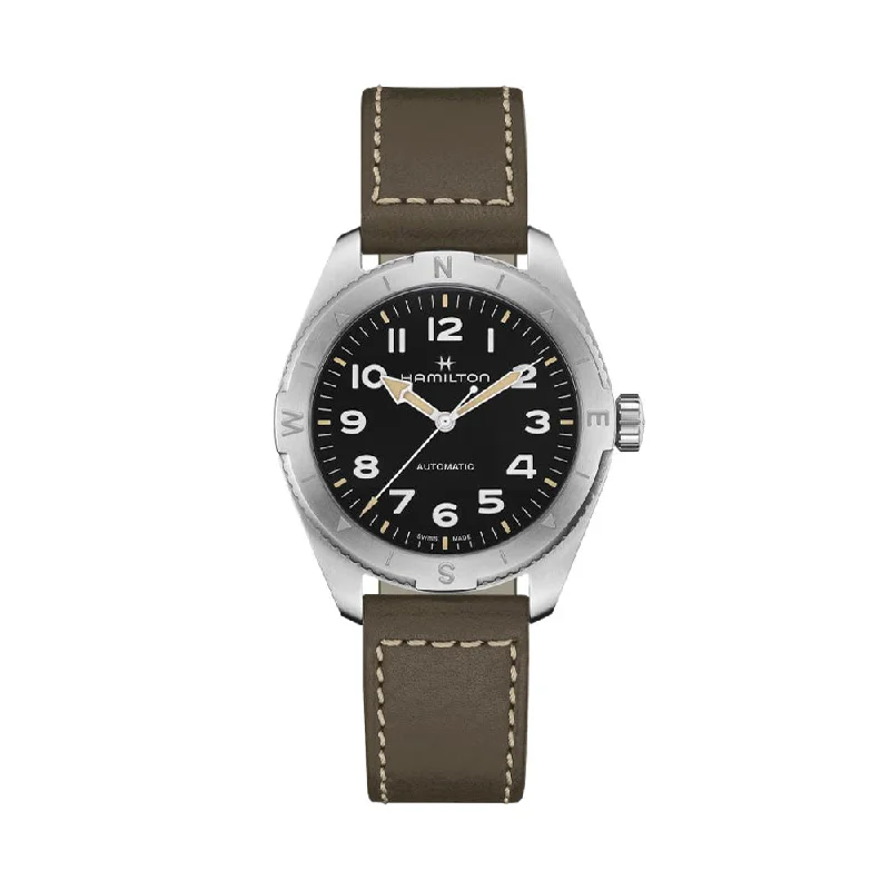 men's pilot watches with 12-hour style design -Khaki Expedition 41mm - Black on Strap men's pilot watches with 12-hour style design -Khaki Expedition 41mm - Black on Strap