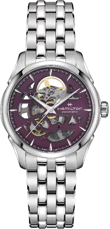 men's mechanical watches with spring drive display -Hamilton Jazzmaster Skeleton Lady D