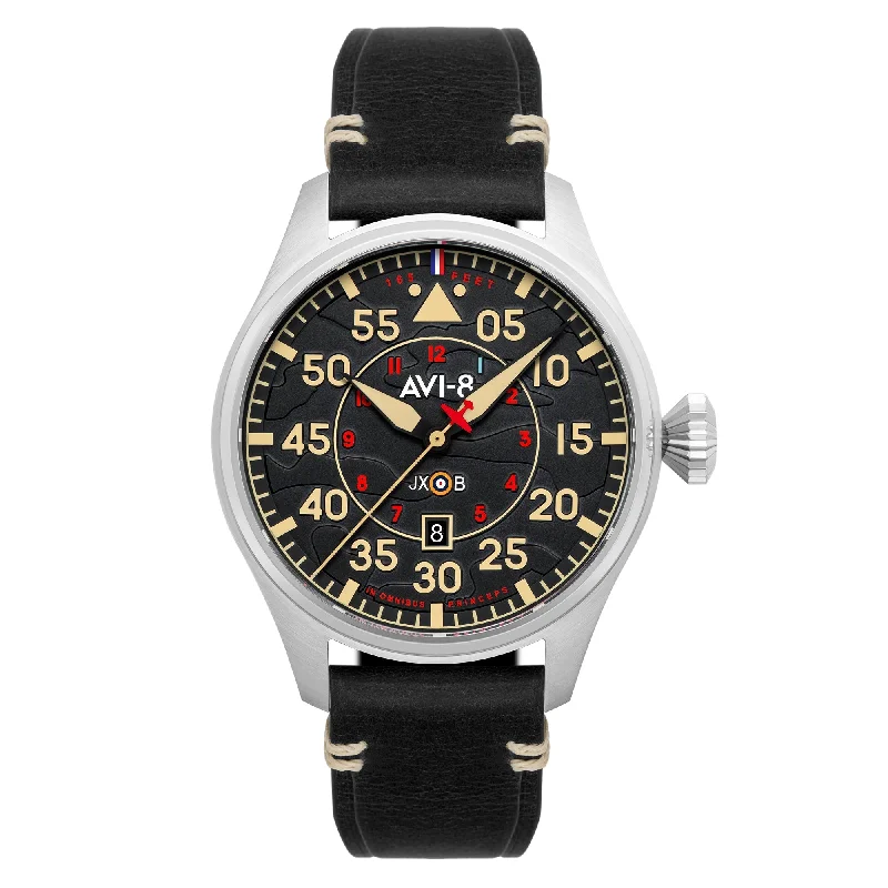men's pilot watches with custom engraving design -AVI-8 Hawker Hurricane Clowes Automatic Kenley
