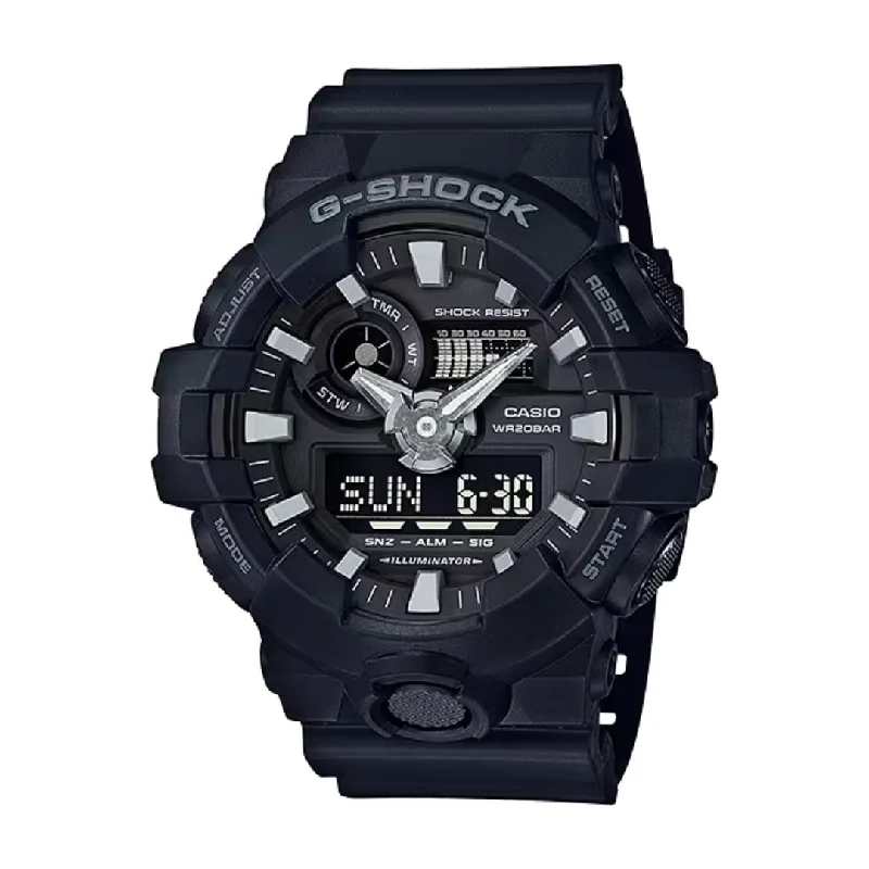 men's digital watches with phosphorescent display -CASIO G-SHOCK GA-700-1BDR STANDARD ANALOG-DIGITAL BLACK WATCH men's digital watches with phosphorescent display -CASIO G-SHOCK GA-700-1BDR STANDARD ANALOG-DIGITAL BLACK WATCH
