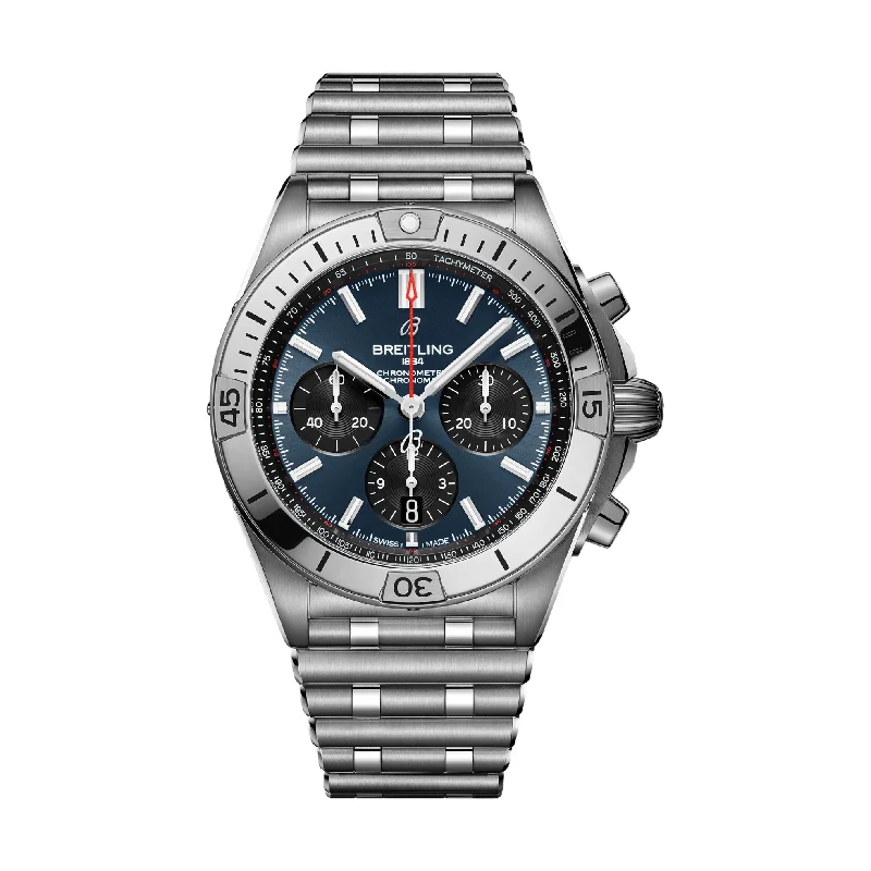 men's pilot watches with elegant style design -Chronomat B01 42mm Stainless Steel - Blue men's pilot watches with elegant style design -Chronomat B01 42mm Stainless Steel - Blue