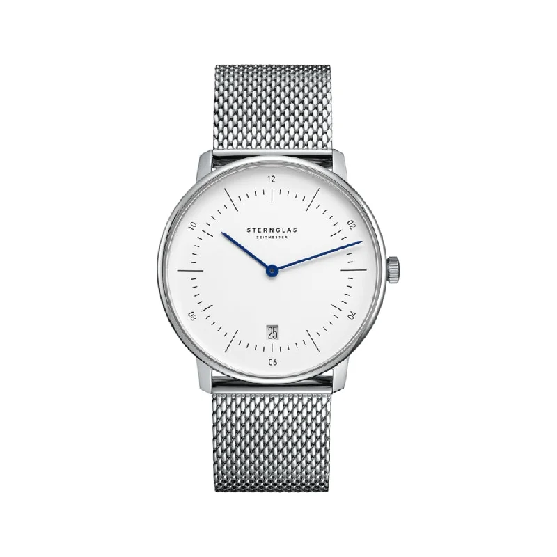 men's titanium pilot watches -Naos White Dial Bracelet