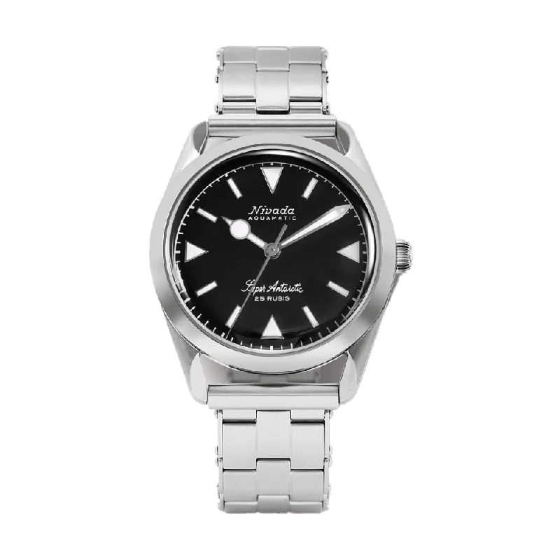 men's chronograph watches with shock-resistant design -Super Antarctic White 38mm - Black Dial on Bracelet men's chronograph watches with shock-resistant design -Super Antarctic White 38mm - Black Dial on Bracelet