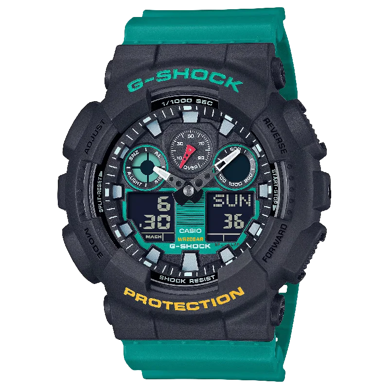 men's Cartier corrosion-resistant watches -CASIO G-SHOCK GA-100MT-1A3DR MIX TAPE SPECIAL COLOUR GREEN WATCH men's Cartier corrosion-resistant watches -CASIO G-SHOCK GA-100MT-1A3DR MIX TAPE SPECIAL COLOUR GREEN WATCH