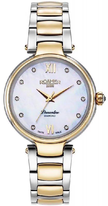women's mechanical watches with monogram engraving display function -Roamer Dreamline White MOP Diamond women's mechanical watches with monogram engraving display function -Roamer Dreamline White MOP Diamond